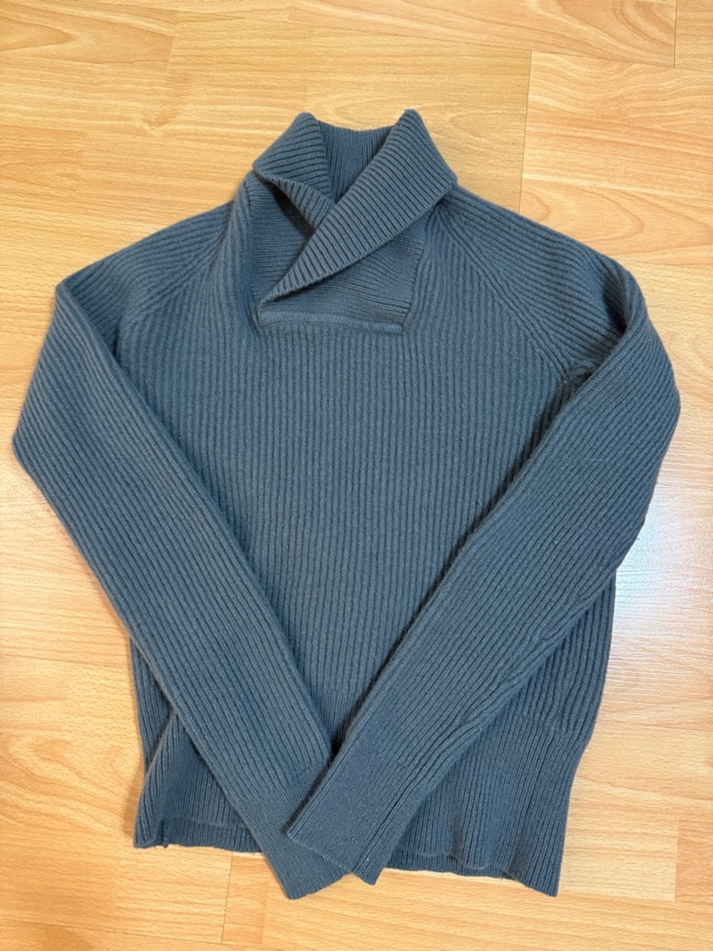Uniqlo & Lemaire S Ribbed Shawl Collar Sweater - grey